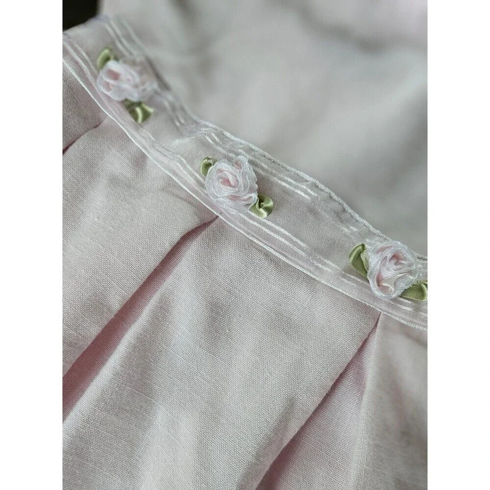 Bonnie Jean Girls Pink Lace Collared Rose Dress Size 4 Wedding Party Church Wear - Picture 3 of 6